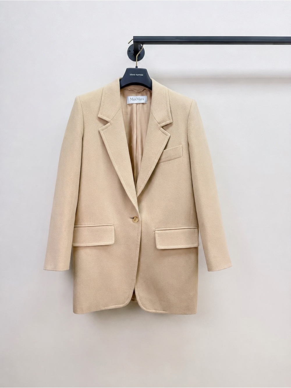 🚩steal MaxMara Cream Single-Button Wool Blazer